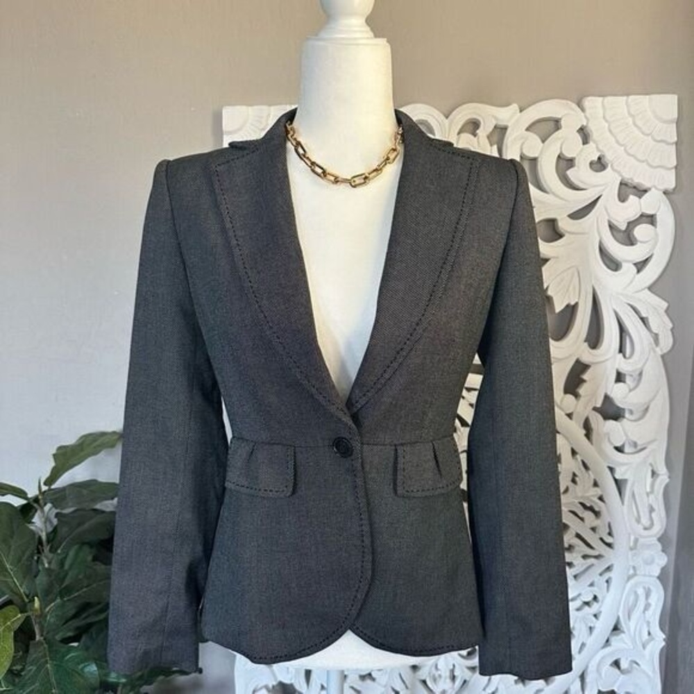 WHBM Elegant Charcoal Gray Women's Blazer